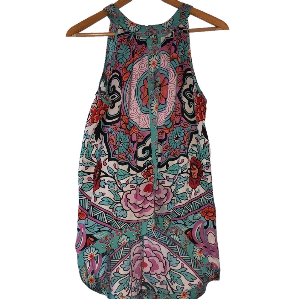 🌸Nicole by Nicole Miller blue and pink  size M GUC blouse